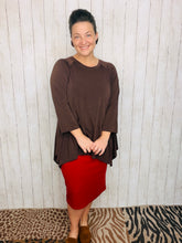 Tara Sharkbite Tunic-Brown
