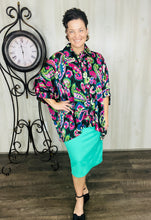 Satin & Paisley Dolman Style Blouse
