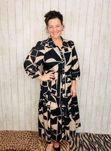 Mallory Abstract Dress- Black & Ivory