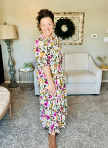 Kara Ivory & Floral Dress
