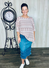 Rissa Mauve & Aztec Poncho Top