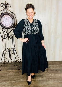 Jodi Black Embroidered Dress