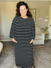 Comfy & Cute Black Striped Dress