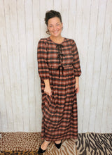 Missy Mocha Brown Plaid Dress