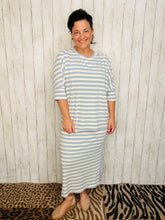 Marissa Ribbed Skirt- Blue Striped