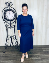Ribbed Lounge Dress- Navy