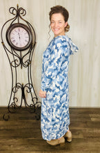 Winter Vibes Sweatshirt Hoodie Dress- Blue Camo