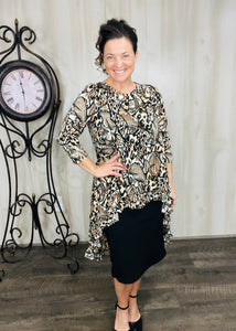Dramatic High-Low Tunic -Animal Print
