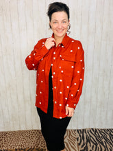 Textured Rust & Dot Shacket