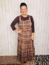 Brown Plaid Ribbed Jumper