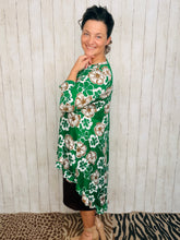 Dramatic High-Low Tunic -Green Floral