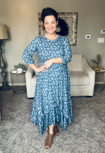 Michella High Low Dress-Denim Paisley