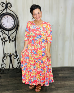 Jenna Coral & Floral Dress