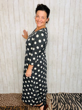 Polkadot Square Neck Dress- Black