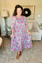 Cassie Marie Tiered Boho Style Dress-Floral & Leopard