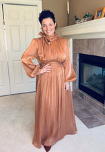 Stunning In Shimmer Dress- Copper
