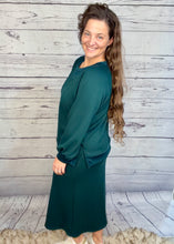 Addie Sweatshirt Style Top- Hunter Green