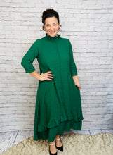 Jaqueline Ruffled Dress-Hunter Green