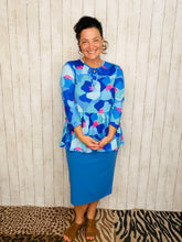 Jordan Tiered Tunic Top- Blue Mix