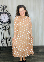 Cute & Comfy Polkadot Dress- Tan