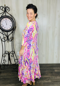 Misty Mutli Colored Button Dress