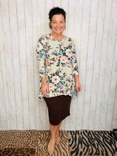Samantha Ruffle High Low Tunic-Ivory Floral