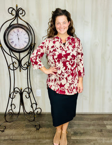 Valarie Burgundy Top