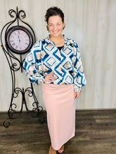 "The Lovely" Blouse- Green or Blue Multi