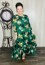 Michella High Low Dress-Green Floral