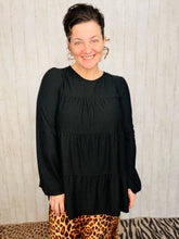 Clara Black Babydoll Swiss Dot Top