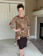 Dramatic High-Low Tunic- Leopard & Sequins