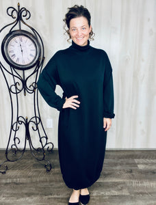 Fabulous Fall Sweatshirt Dress-Black
