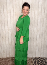 Misty Ruffle Tiered Dress-Emerald