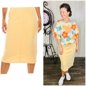 Debbie Style Corduroy Skirt- Honey