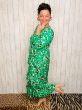 Misty Ruffle Tiered Dress-Green Floral