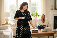 Mandy Bow Dress- Black & White