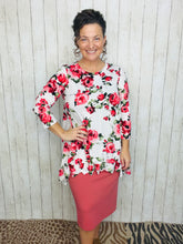 Samantha Ruffle High Low Tunic-Ivory Rose