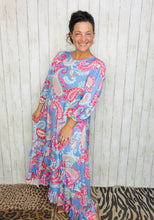 Michella High Low Dress-Blue Floral