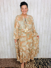 Cheri Taupe Tiered Dress
