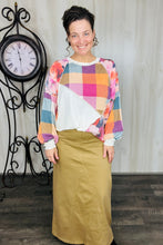 Tammie Raglan Plaid & Floral Pullover
