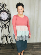 Mauve & Leopard Tiered Top