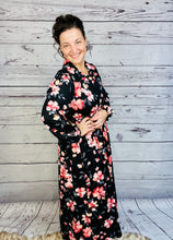 Kaylee Collared Black & Mauve Dress