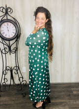 Cute & Comfy Polkadot Dress- Green