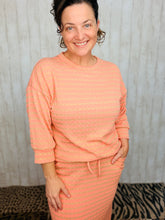Marissa Ribbed Top- Peach Stripe