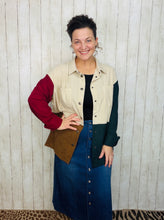 Corduroy Color Block Shacket