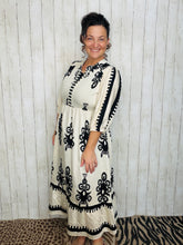Tara Cream & Black Abstract Print Dress