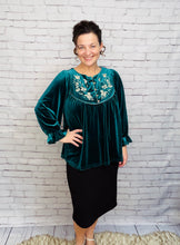 Velvet & Rose Top- Hunter Green