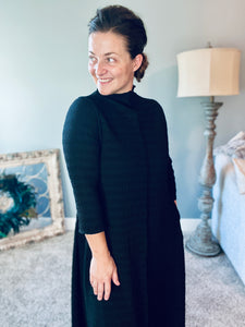 Jaqueline Vintage & Textured Dress- Black