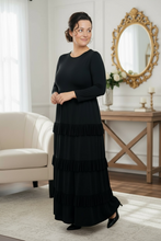 Misty Ruffle Tiered Dress-Black