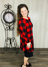 Nilah Buffalo Plaid Tunic- Red or Black & White